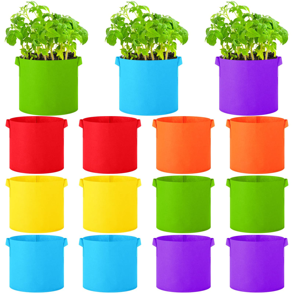 Ziliny blue grow bag with handles for easy movement and airflow