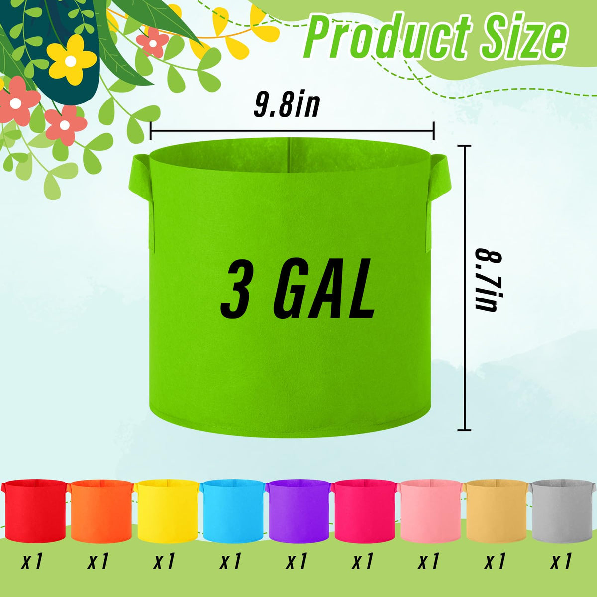Ziliny grow bags with sturdy handles for easy transport and repositioning.