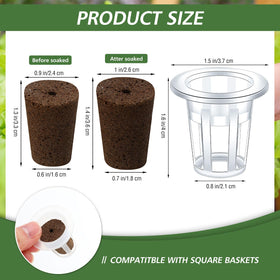 Ziliny grow baskets 100-piece kit offer durable plastic roots support for neat hydroponics.