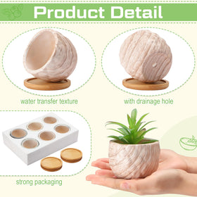 Ziliny matte finish ceramic pot highlights marble texture for modern decor.