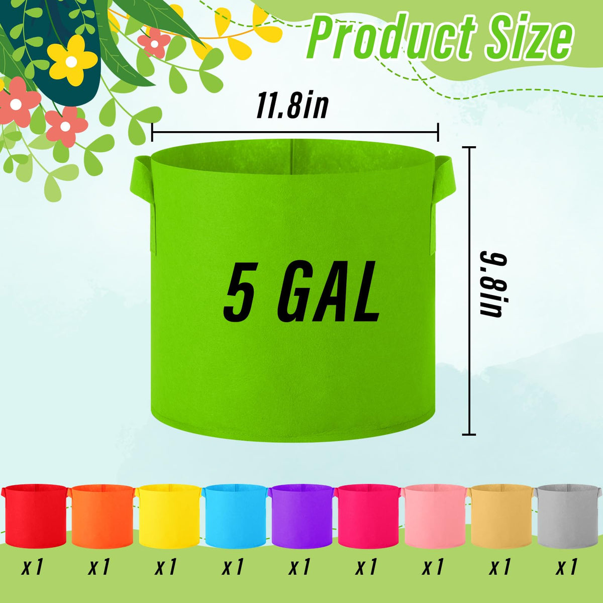 Ziliny nonwoven fabric grow bags with handles for portable planters.