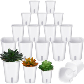 Ziliny self-watering pots 18-piece set for tidy indoor gardening.