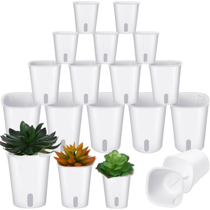 Ziliny self-watering pots 18-piece set for tidy indoor gardening.