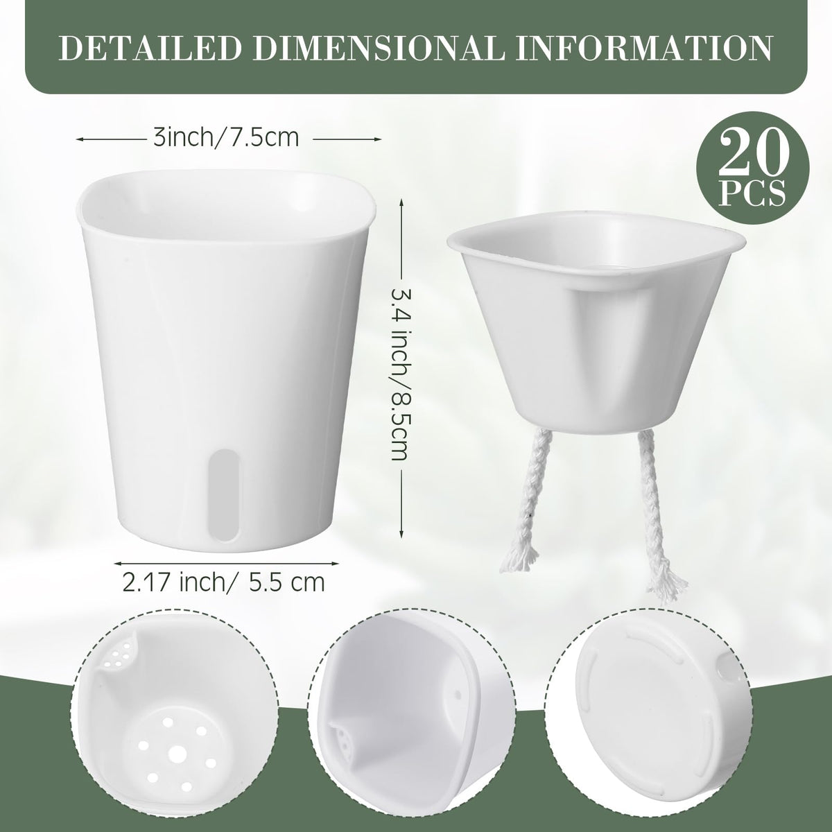 Ziliny pot with visible water level window for easy monitoring.