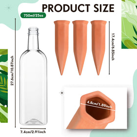 Ziliny terracotta-spike-diffusion provides gradual moisture for outdoor planters.