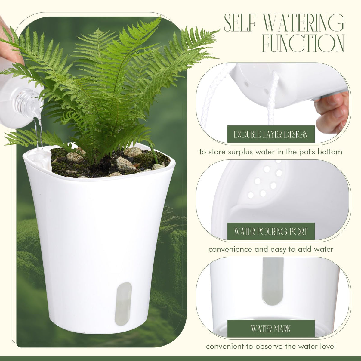 Ziliny three-size set fits small to medium plants in compact spaces.
