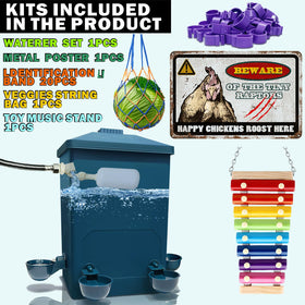 ZINZINULER waterer 60-inch supply pipe connects to external water source for continuous flow
