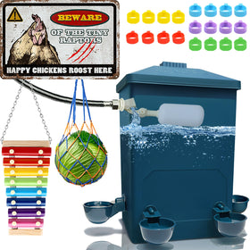 ZINZINULER chicken waterer with float valve in action maintains steady water supply for the flock