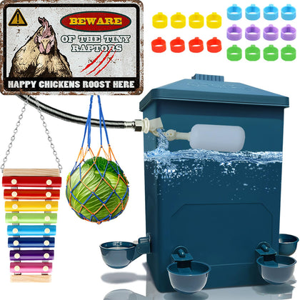 ZINZINULER chicken waterer with float valve in action maintains steady water supply for the flock