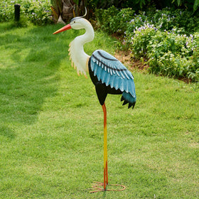 ZioWio Crane Garden Statue: standing metal decor for durable outdoor beauty.