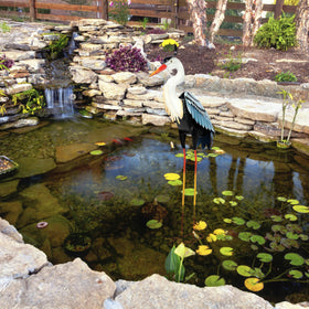 ZioWio Standing Crane outdoor sculpture adds elegant focal point.