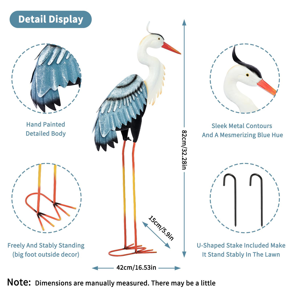 ZioWio Weather-resistant crane decor for garden longevity.
