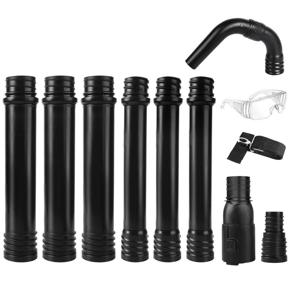 Zipcase gutter cleaning kit with 360° nozzle for safe ground-level debris removal