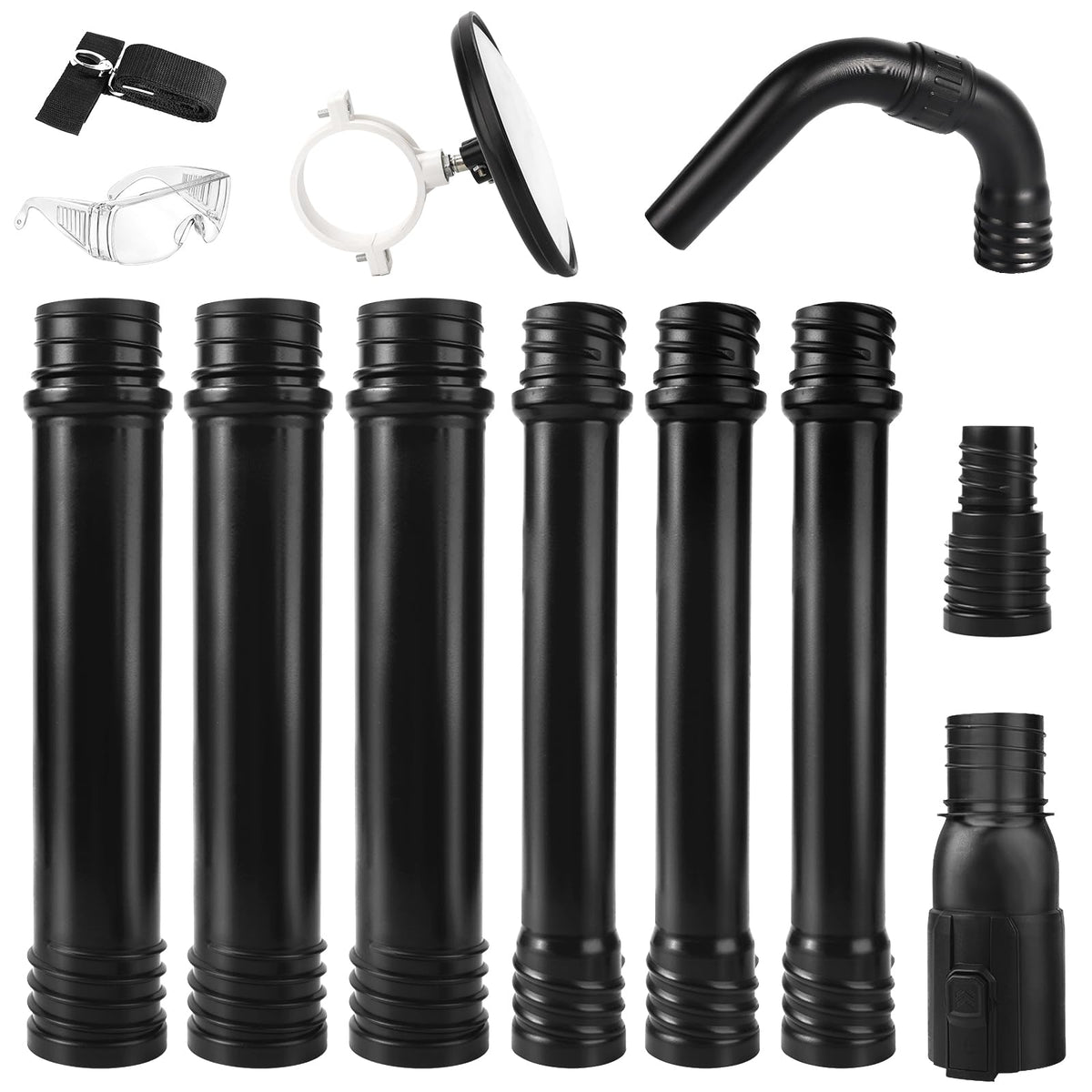 Zipcase gutter cleaning kit showing 9.25ft extension reach for ground-level debris removal