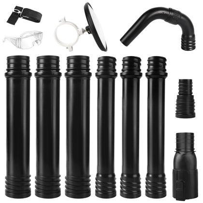 Zipcase gutter cleaning kit showing 9.25ft extension reach for ground-level debris removal