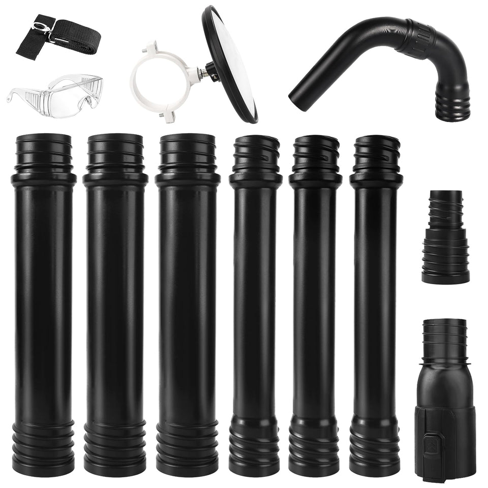 Zipcase gutter cleaning kit showing 9.25ft extension reach for ground-level debris removal