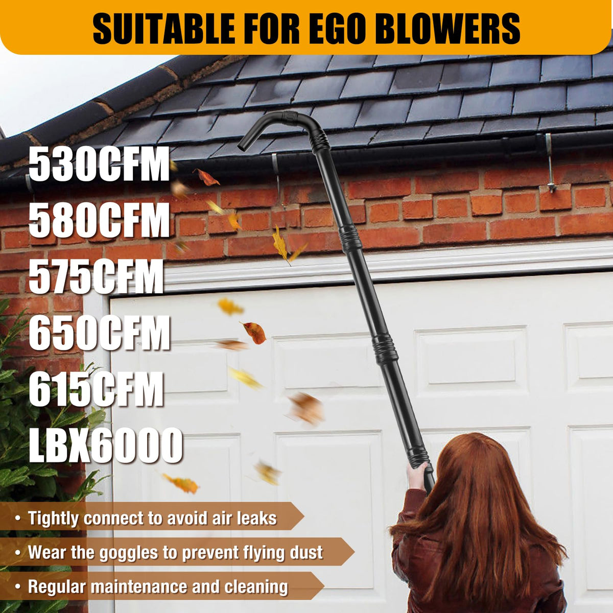 Six extension wands displayed for extended gutter reach