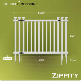 Zippity Baskenridge gate kit side installation shows no-dig setup for quick outdoor access.