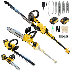 Zitrodge 8in/10in cordless pole saw and hedge trimmer kit for precise pruning