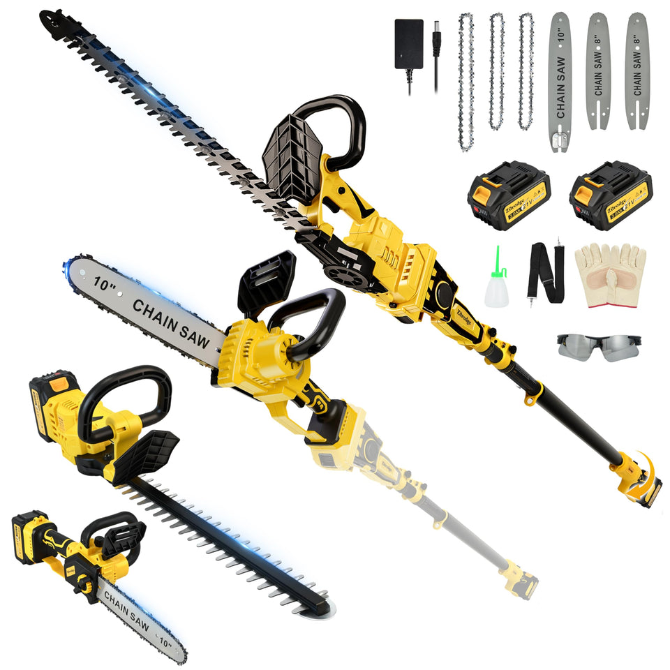 Zitrodge 8in/10in cordless pole saw and hedge trimmer kit for precise pruning