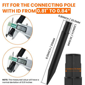 ZIUZI 8.26-inch ground spike shows compact, secure pole fit