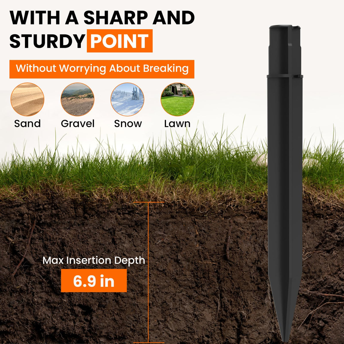ZIUZI weatherproof and rust-proof stakes endure year-round use