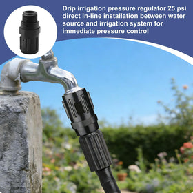 Consistent 25 psi output supports efficient drip irrigation
