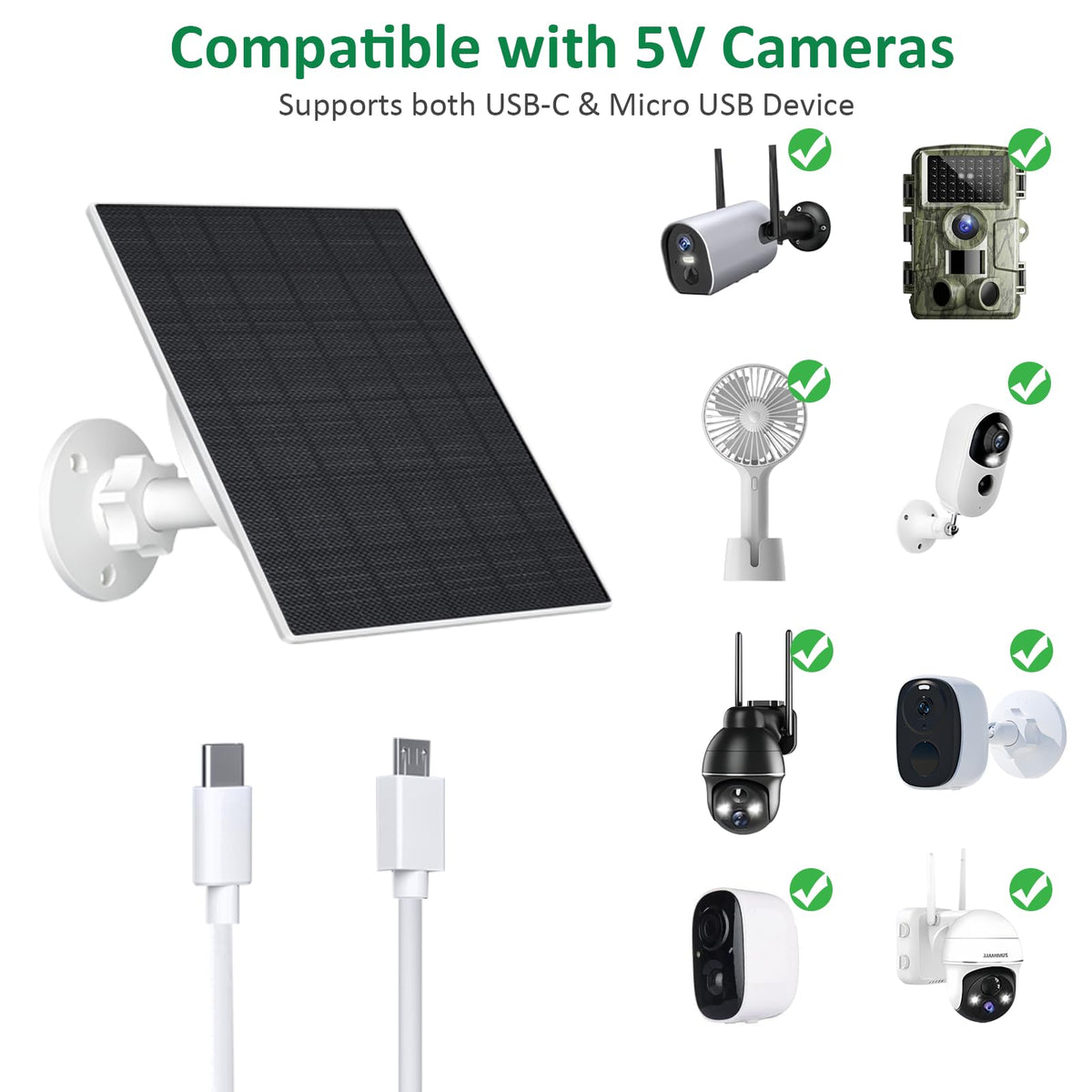 Zivif 10400mAh built-in battery stores energy for longer camera uptime.