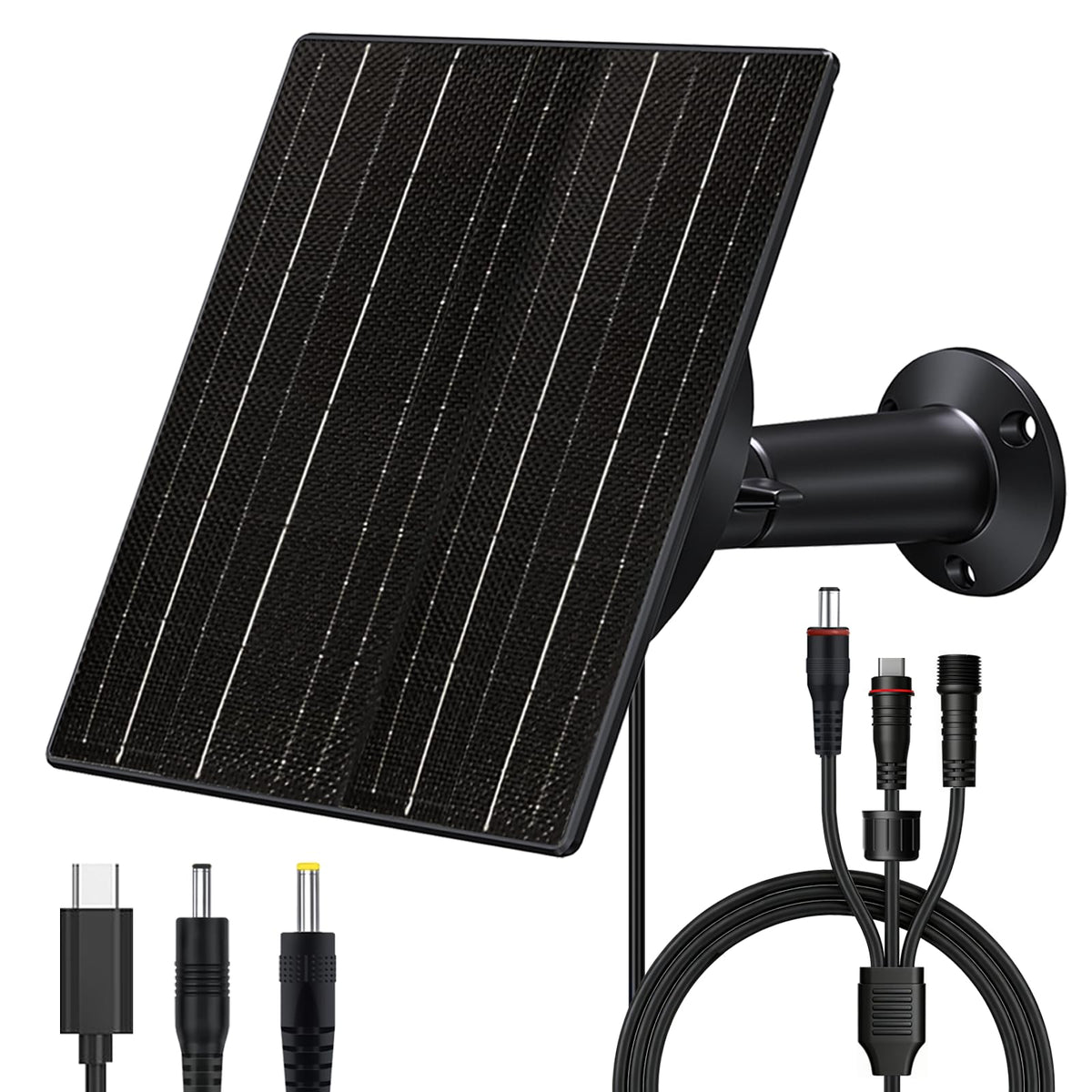 Zivif 10W solar panel in sun powering trail cameras continuously.