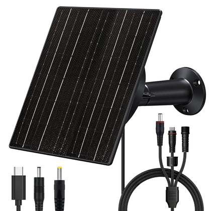 Zivif 10W solar panel in sun powering trail cameras continuously.