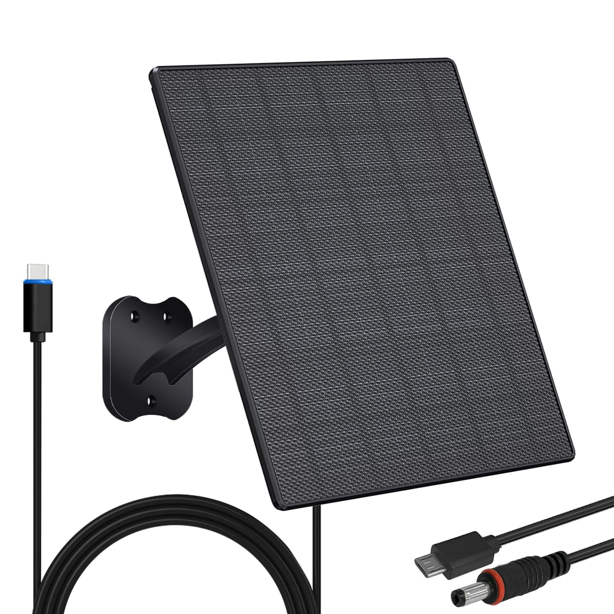 Zivif 10W solar panel powering a security camera with daylight charging.