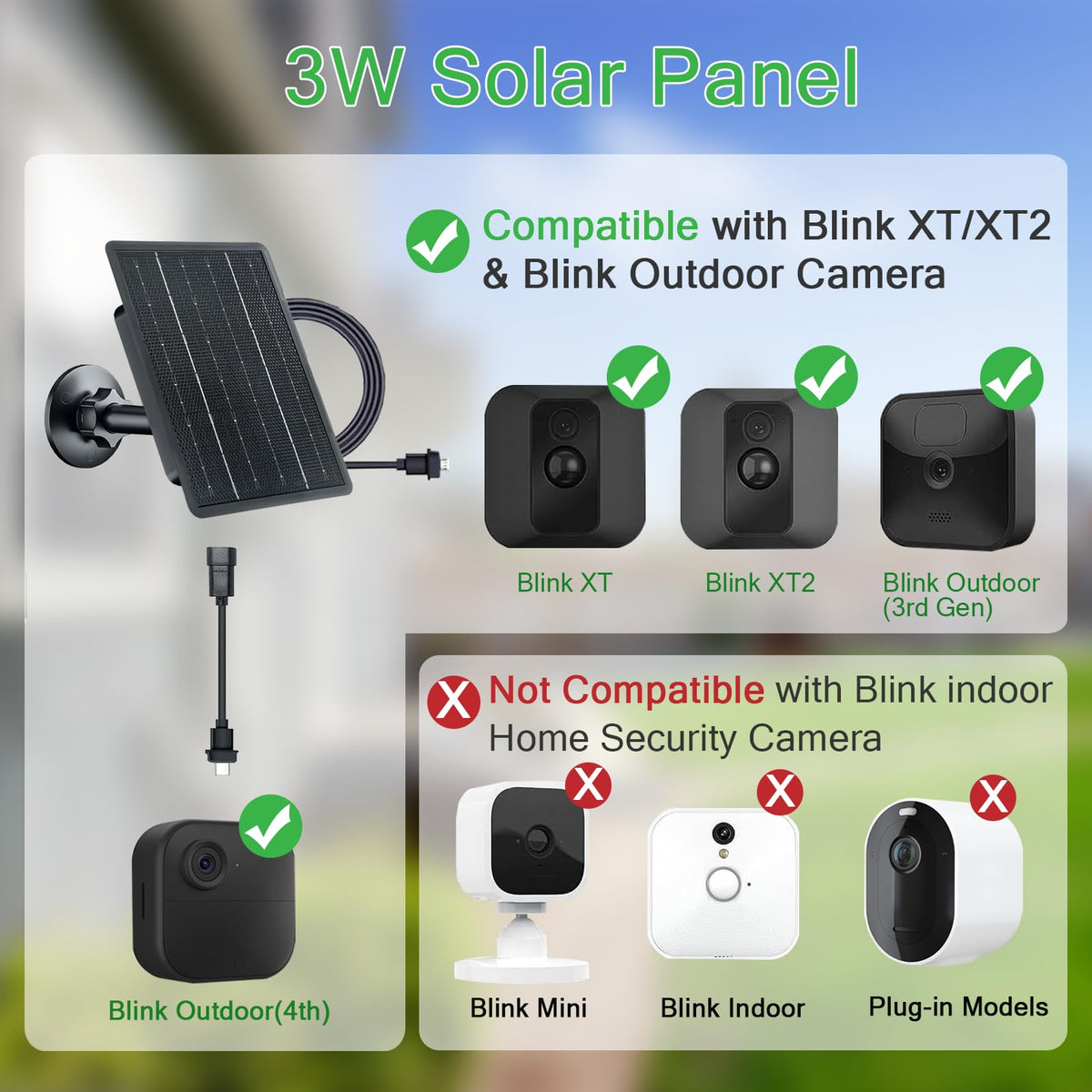 Zivif 7.2ft power cable for Blink; enables flexible camera placement