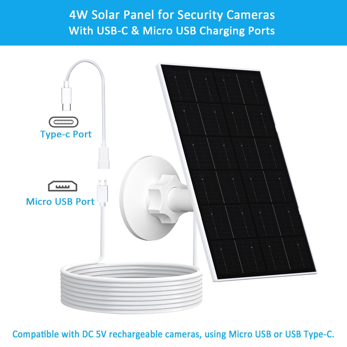 Zivif IP66 waterproof solar panel withstands rain and snow for outdoor cameras.