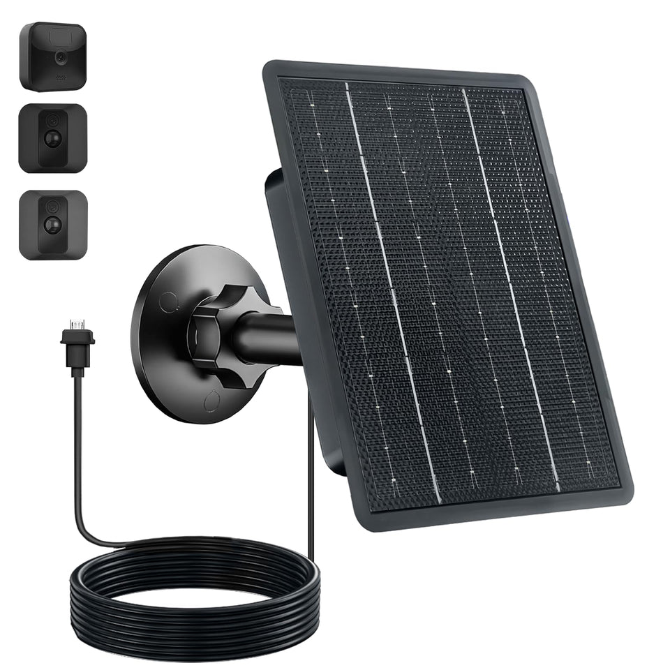 Zivif USB solar panel mounted on wall for Blink cameras, easy setup.