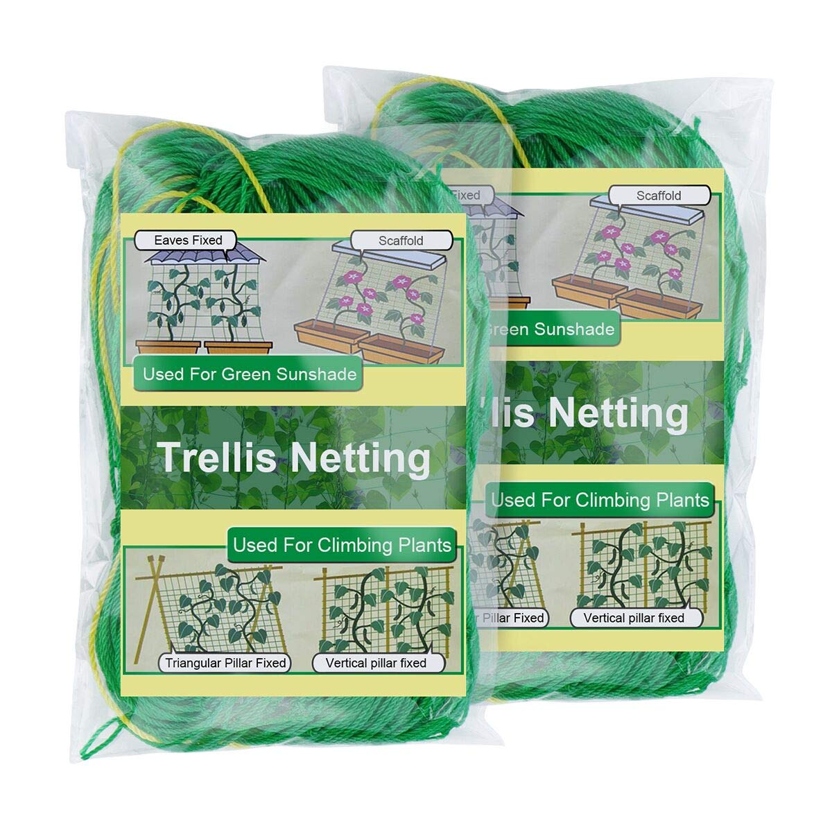 Zivisk pack of 2 cucumber-tomato trellis netting for organized vine training.