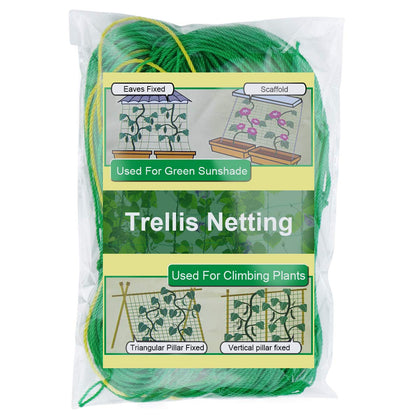 Zivisk pack-2 trellis netting supports 6x6 ft garden climbers for organized growth.