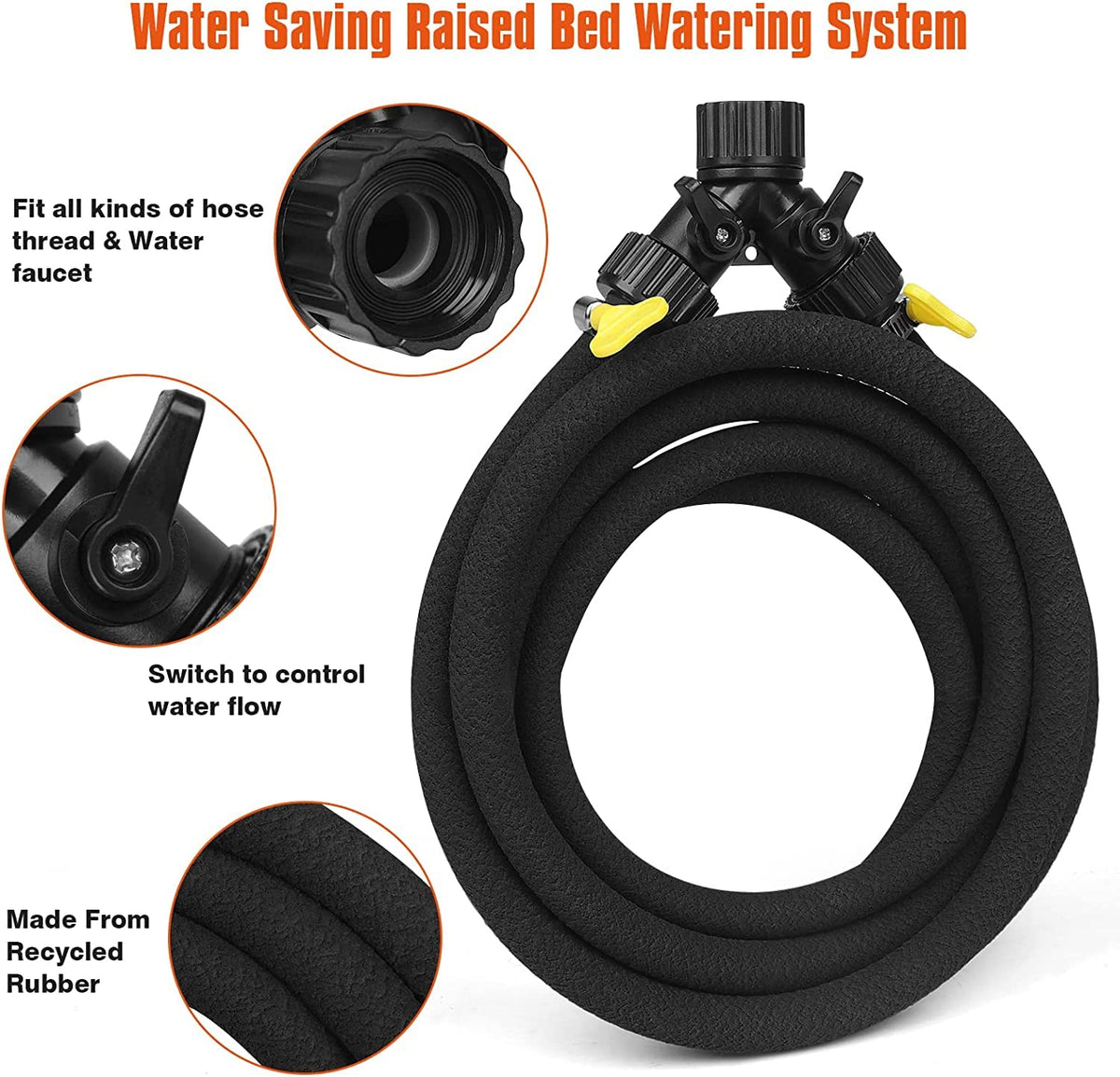 Zixixiz Soaker Hose 15ft compact setup for small gardens and balconies.