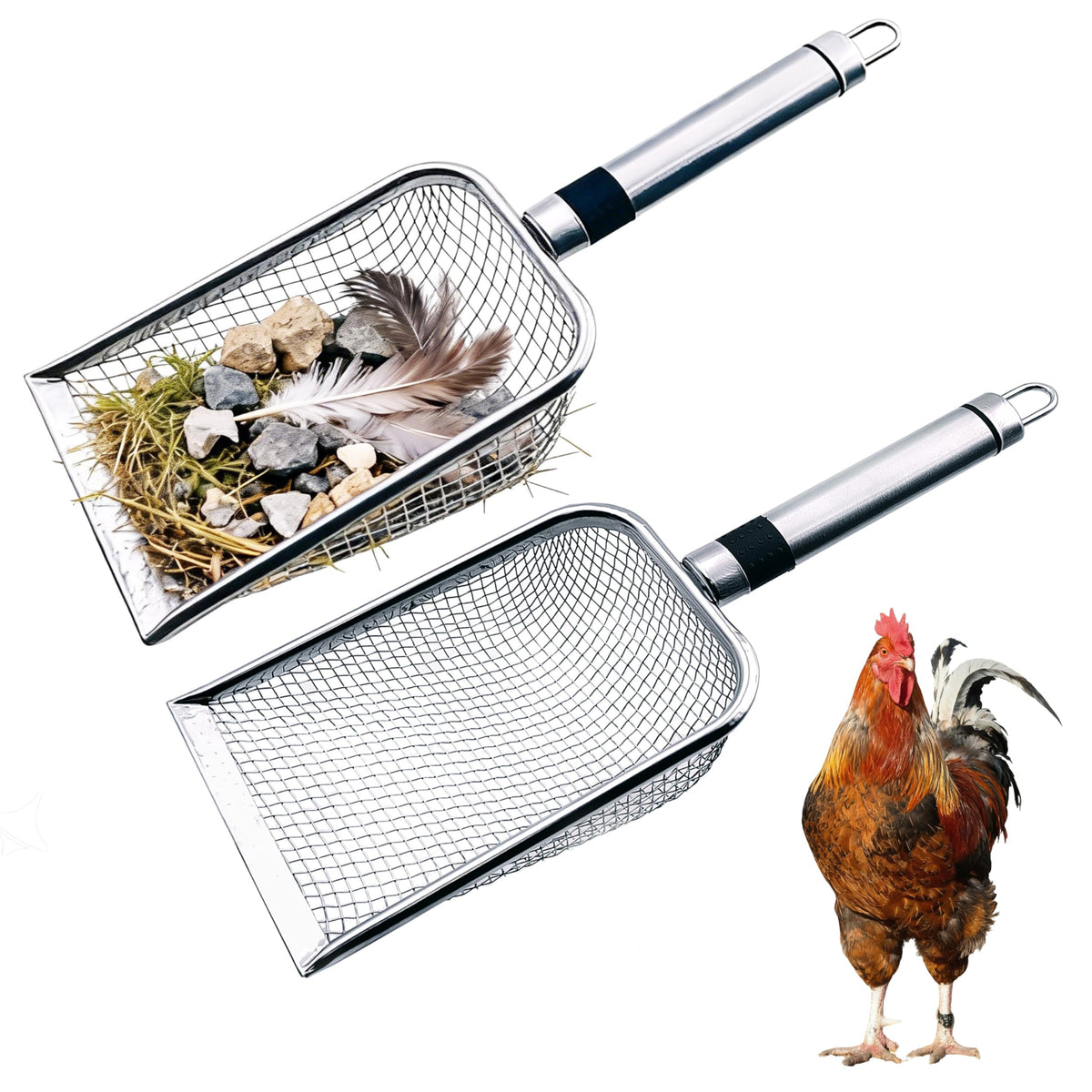 ZiyiCrate chicken poop scooper 2-piece set for quick coop cleaning