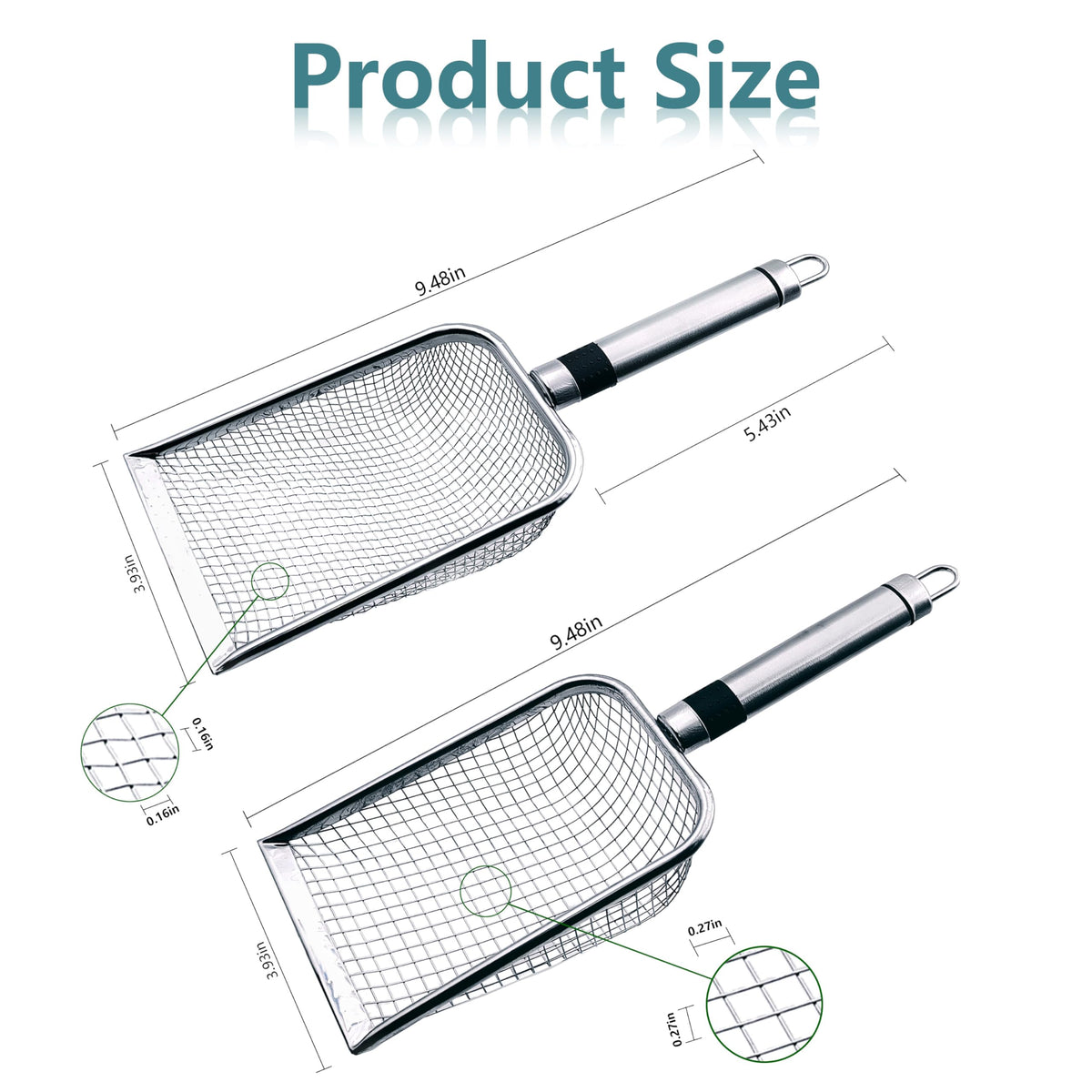 ZiyiCrate lightweight metal scoop offers easy handling in tight spaces