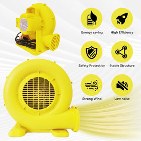 Ziziella Bounce House Blower shows double-sided fan blade for efficient inflation