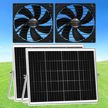 ZIZIWIN 7.5-inch solar coop fans pack for outdoor cooling and air circulation.