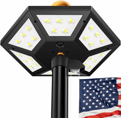 ZIZIWIN flag pole light with LED panel delivers brighter flag illumination.