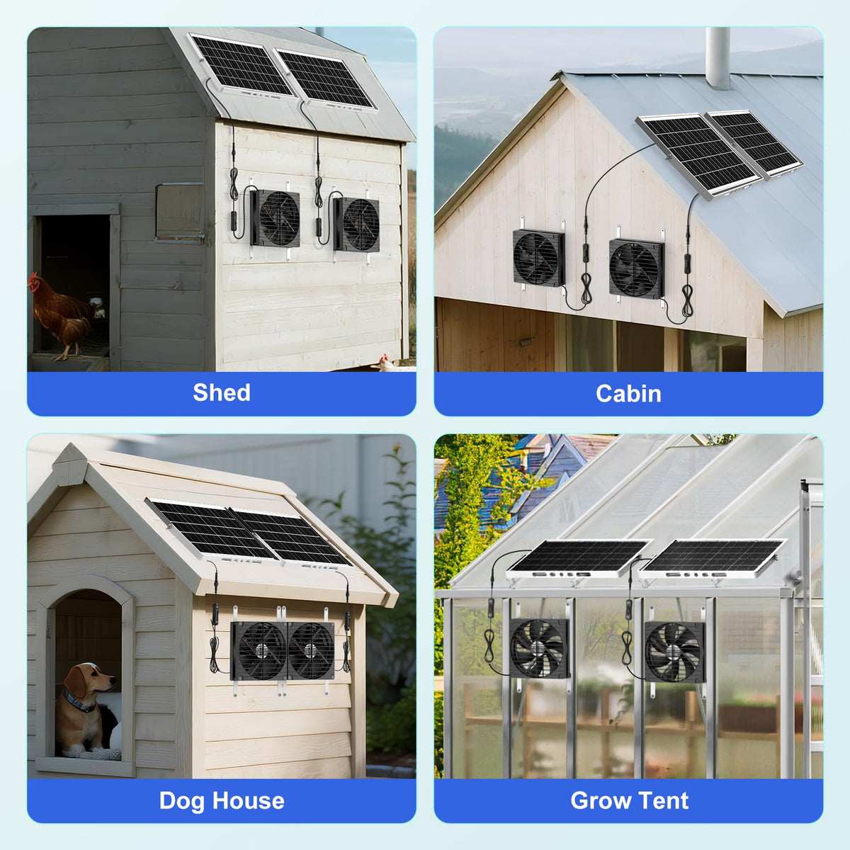 ZIZIWIN intake-mode coop fan improving air exchange in shelters.