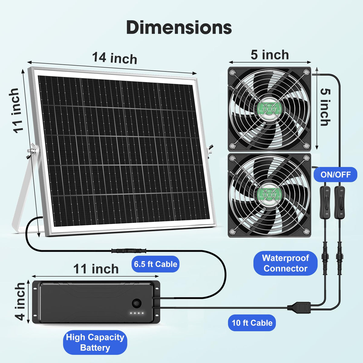ZIZIWIN battery pack powers the fan for reliable night ventilation.