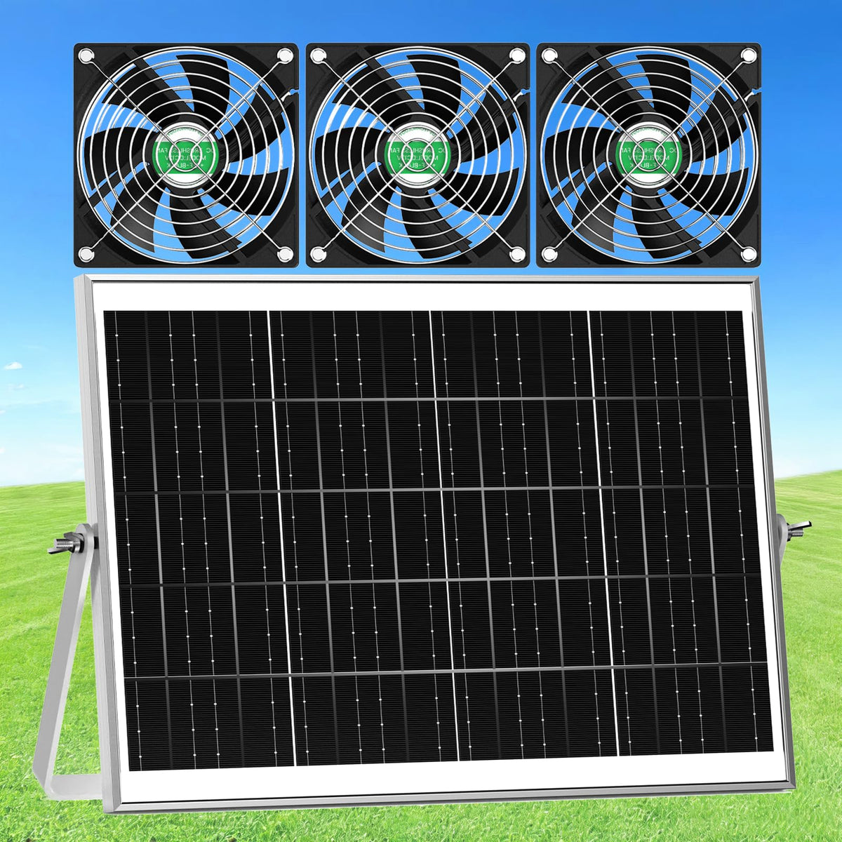 ZIZIWIN solar chicken coop fan exterior view improves outdoor air circulation