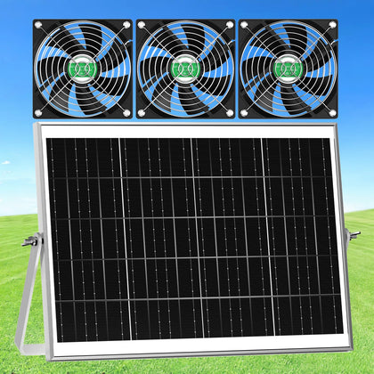 ZIZIWIN solar chicken coop fan exterior view improves outdoor air circulation