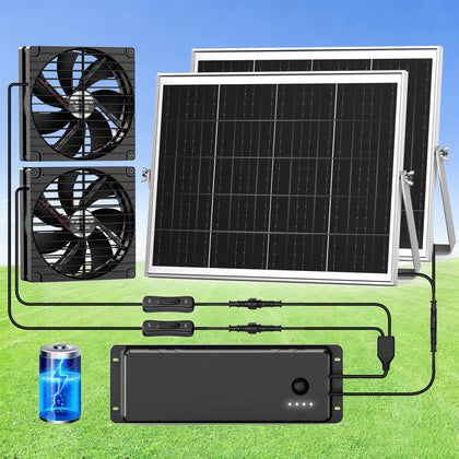 ZIZIWIN solar panel 14x11 inches powers outdoor ventilation efficiently