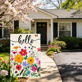 ZJWZSLI Hello Spring flag garden flag on patio enhances seasonal ambiance
