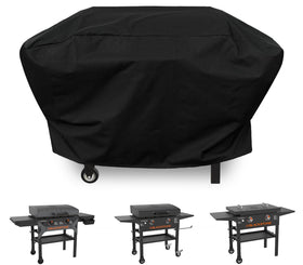 ZJYWSCH 28-inch griddle cover with hood and dual shelves front view protects Blackstone from rain