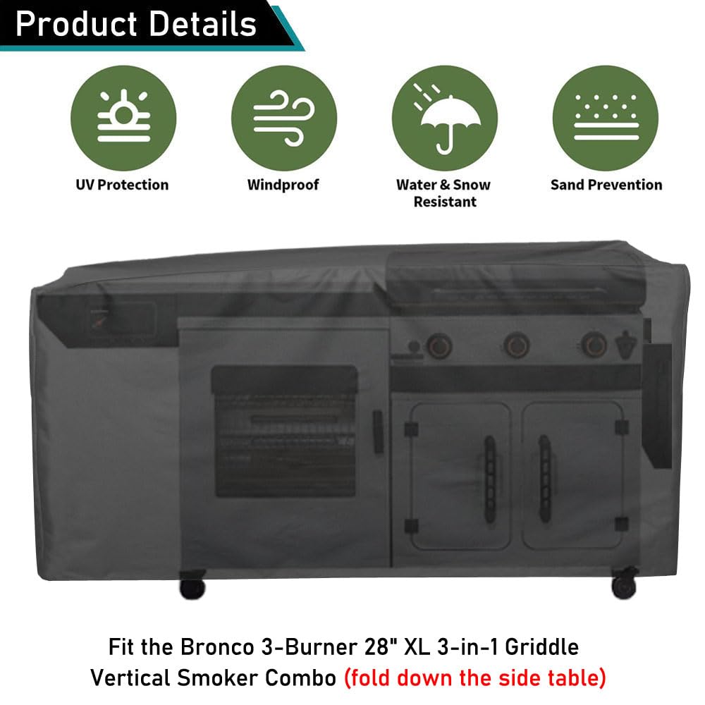 ZJYWSCH griddle cover with Velcro straps for secure fit during wind